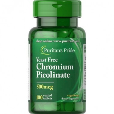 Микроэлемент Хром Puritan's Pride Chromium Picolinate Yeast Free 500 mcg 100 Tabs