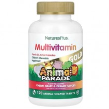 Витаминно-минеральный комплекс Nature's Plus Animal Parade Gold 120 Chewables Cherry, Orange, Grape flavors Витаминно-минеральный комплекс Nature's Plus Animal Parade Gold 120 Chewables Cherry, Orange, Grape flavors