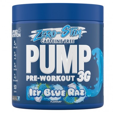 Комплекс до тренировки Applied Nutrition Pump 3g ZERO 375 g /25 servings/ Icy Blue Raz Комплекс до тренировки Applied Nutrition Pump 3g ZERO 375 g /25 servings/ Icy Blue Raz