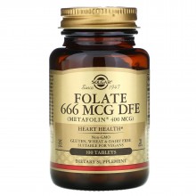 Фолиевая кислота Solgar Folate 666 mcg DFE (As Metafolin 400 mcg) 100 Tabs