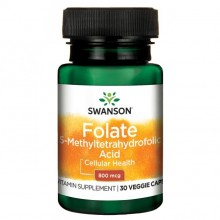 Фолиевая кислота Swanson Folate 800 mcg 30 Veg Caps Фолиевая кислота Swanson Folate 800 mcg 30 Veg Caps