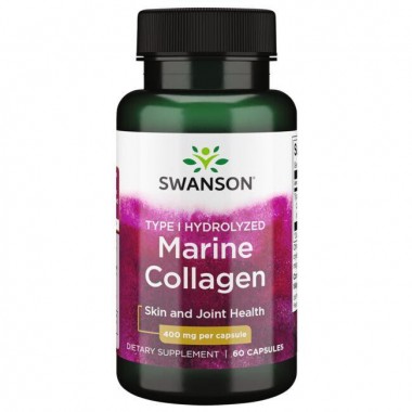 Коллаген Swanson Type I Hydrolyzed Marine Collagen 400 mg 60 Caps
