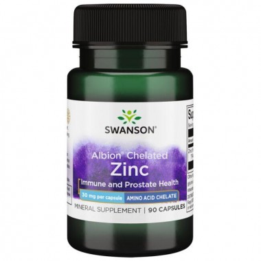 Микроэлемент Цинк Swanson Chelated Zinc 30 mg 90 Caps