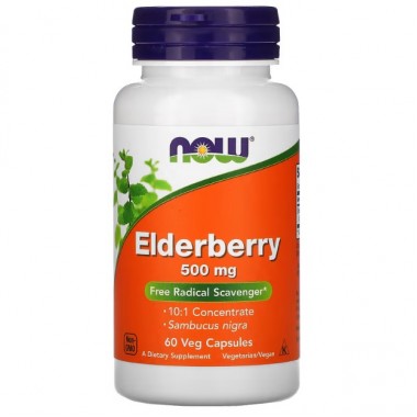 Ягоды черной бузины NOW Foods Elderberry 500 mg 60 Veg Caps