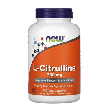 Цитруллин NOW Foods L-Citrulline 750 mg 180 Veg Caps