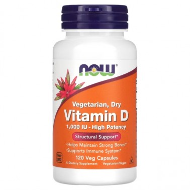 Витамин D NOW Foods Vegetarian Dry Vitamin D 1000 IU 120 Veg Caps
