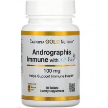 Натуральная добавка для иммунитета California Gold Nutrition Andrographis Immune with AP-BIO 100 mg 30 Tabs