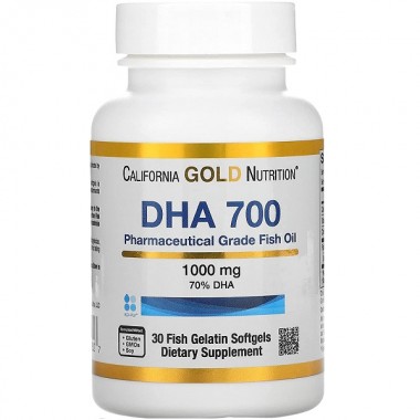 Омега 3 California Gold Nutrition DHA 700 Fish Oil 1000 mg 30 Fish Softgels