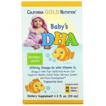 Омега 3 California Gold Nutrition Baby's DHA, Omega-3s with Vitamin D3 59 ml
