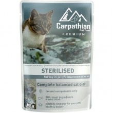 Carpathian Sterilised - ИНДЕЙКА в желе для кошек, пауч 80 г (24шт/уп).