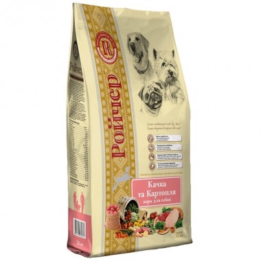  Ройчер Утка с картофелем Корм ​​для собак с чувствительным пищеварением и непереносимостью куриного протеина. (7,5 кг)