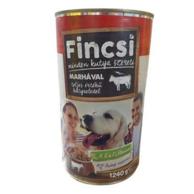  Fincsi Говядина, Консерва для собак, 1,24 кг