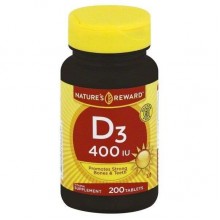 Витамин D Nature's Reward Vitamin D3, 400 IU 200 Tabs