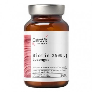 Витамин B для спорта OstroVit Biotin 2500 mcg 360 Lozenges Strawberry Витамин B для спорта OstroVit Biotin 2500 mcg 360 Lozenges Strawberry