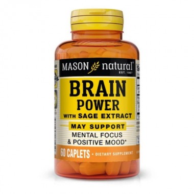 Комплекс для профилактики работы головного мозга Mason Natural Brain Power With Sage Extract 60 Caplets