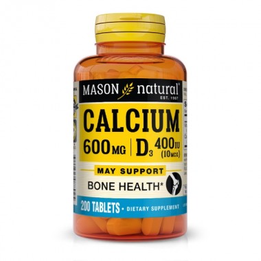 Витаминно-минеральный комплекс Mason Natural Calcium 600 mg Plus Vitamin D3 200 Tabs