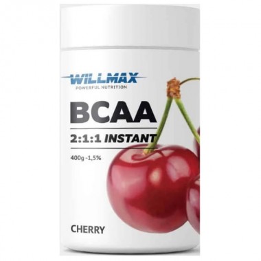 Аминокислота BCAA для спорта Willmax BCAA 2:1:1 400 g /80 servings/ Cherry Аминокислота BCAA для спорта Willmax BCAA 2:1:1 400 g /80 servings/ Cherry