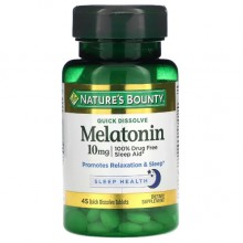 Мелатонин для сна Nature's Bounty Melatonin 10 mg 45 Tabs Cherry