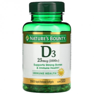 Витамин D Nature's Bounty Vitamin D3 25 mcg (1000 IU) 350 Caps