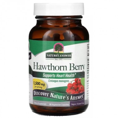 Комплекс для профилактики нервной системы Nature's Answer Hawthorn Berry 1500 mg 90 Veg Caps