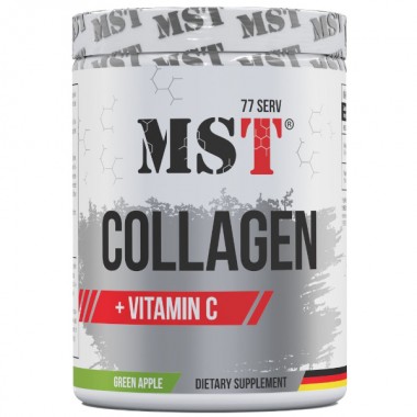 Хондропротектор (для спорта) MST Nutrition Collagen + Vitamin C 500 g /77 servings/ Green Apple