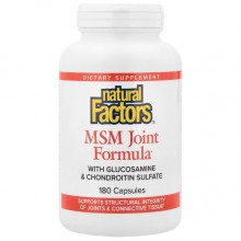 Препарат для суставов и связок Natural Factors MSM Joint Formula with Glucosamine & Chondroitin Sulfate 180 Caps