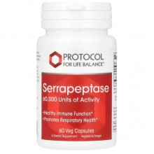 Серрапептаза Protocol for Life Balance Serrapeptase 60000 Units of Activity 60 Veg Caps