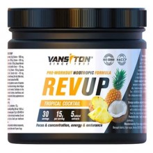 Комплекс до тренировки Vansiton Revup 450 g /30 servings/ Tropical Cocktail Комплекс до тренировки Vansiton Revup 450 g /30 servings/ Tropical Cocktail