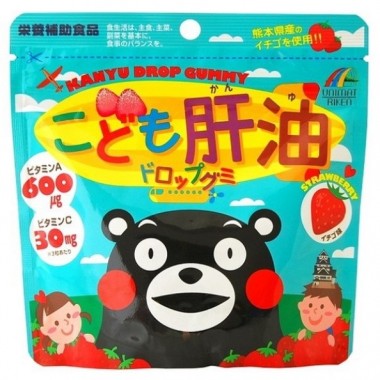 Смесь экстрактов Unimat Riken Child Liver Oil Drop 90 Gummies Strawberry