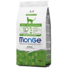 Сухой корм для котов Monge Cat Adult с кроликом 1,5 Кг Сухой корм для котов Monge Cat Adult с кроликом 1,5 Кг