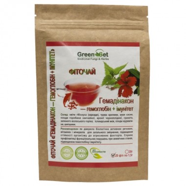 Заменитель питания GreenSet Фиточай Гемадинакон - Гемоглобин+Иммунитет 1,5 г х 20 пакетиков