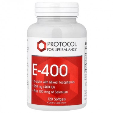 Витамин E Protocol for Life Balance Vitamin E-400 268 mg 120 Softgels