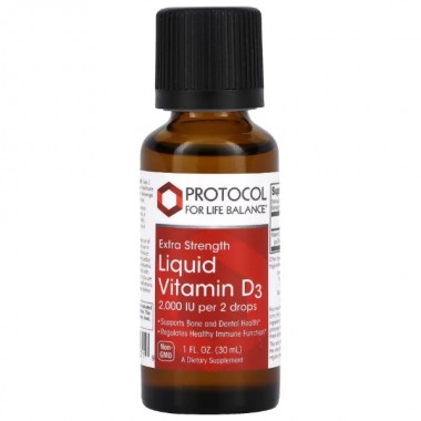 Витамин D Protocol for Life Balance Liquid Vitamin D3, Extra Strength , 2,000 IU 30 ml /375 servings/