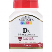 Витамин D 21st Century Vitamin D3 2000 IU 110 Tabs
