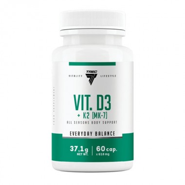 Витамин D3+K2 для спорта Trec Nutrition VIT. D3+K2 (MK-7) 60 Caps Витамин D3+K2 для спорта Trec Nutrition VIT. D3+K2 (MK-7) 60 Caps