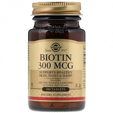 Биотин Solgar Biotin 300 mcg 100 Tabs