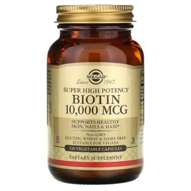 Биотин Solgar Biotin Super High Potency 10000 mcg 120 Veg Caps SOL-52392