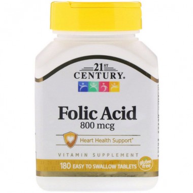 Фолиевая кислота 21st Century Folic Acid 800 mcg 180 Tabs Фолиевая кислота 21st Century Folic Acid 800 mcg 180 Tabs