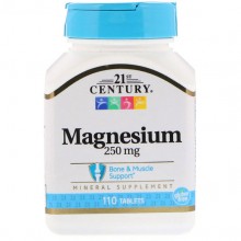Микроэлемент Магний 21st Century Magnesium 250 mg 110 Tabs Микроэлемент Магний 21st Century Magnesium 250 mg 110 Tabs