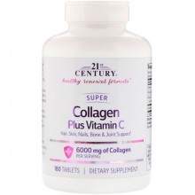 Коллаген 21st Century Super Collagen Plus Vitamin C 6000 mg 180 Tabs