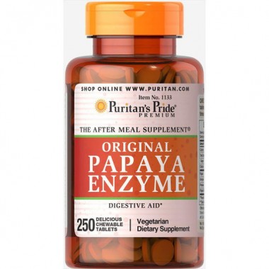 Комплекс для пищеварения Puritan's Pride Papaya Enzyme 250 Chewable Tabs