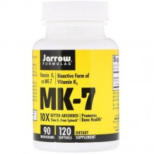 Витамин K Jarrow Formulas MK-7 Vitamin K2 as MK-7 90 mcg 120 Softgels