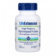 Фолиевая кислота Life Extension High Potency Optimized Folate 5000 mcg 30 Veg Tabs