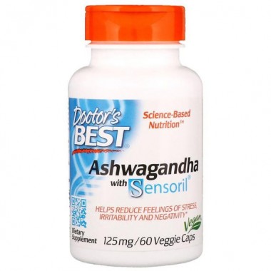 Ашваганда Doctor's Best Ashwagandha Featuring Sensoril 125 mg 60 Veg Caps