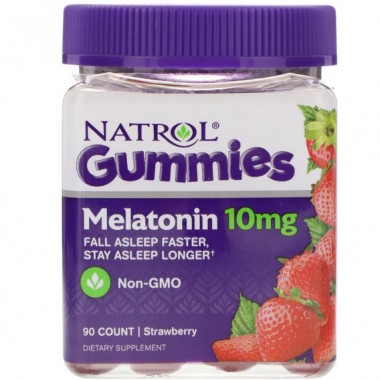 Мелатонин для сна Natrol Gummies Melatonin 10 mg 90 Chewable Tabs Strawberry Мелатонин для сна Natrol Gummies Melatonin 10 mg 90 Chewable Tabs Strawberry