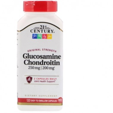 Препарат для суставов и связок 21st Century Glucosamine 250 mg Chondroitin 200 mg Original Strength 120 Caps CEN-23023 Препарат для суставов и связок 21st Century Glucosamine 250 mg Chondroitin 200 mg Original Strength 120 Caps CEN-23023