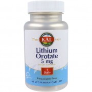 Микроэлемент Литий KAL Lithium Orotate 5 mg 60 Veg Caps CAL-38038