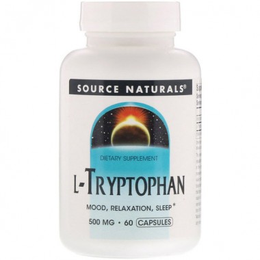 Триптофан Source Naturals L-Tryptophan 500 mg 60 Caps SNS-01984