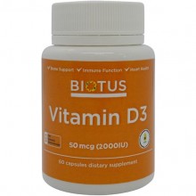 Витамин D Biotus Vitamin D3, 2000 ME 60 Caps BIO-530074 Витамин D Biotus Vitamin D3, 2000 ME 60 Caps BIO-530074