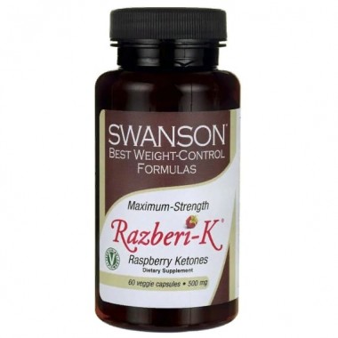 Экстракт для похудения Swanson Maximum Strength Razberi-K Raspberry Ketones 500 mg 60 Veg Caps SWA-04078